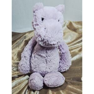 Retired Jellycat Bashful Lilac Purple Hippo Stuffed Animal 11” Plush Toy Nursery